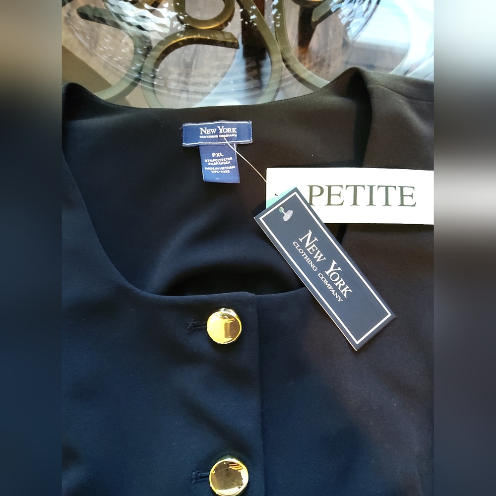 New York & Company Black Vest with Gold Buttons - Picture 7 of 7